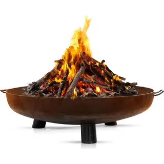 Feuerschale 100 cm - Outdoor Feuerstelle Grill für Außen - Cortenstahl - Perfekt für Entspannte Abende