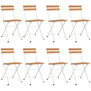 vidaXL Bistrostühle 8 Stk. Klappbar Massivholz Akazie und Stahl - Braun