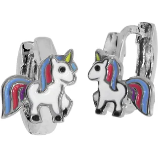 Ostsee-Schmuck Creolen Einhorn Silber 925 12