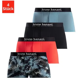 Bruno Banani Boxer »Boxershorts für Herren« Packung, 4er-Pack, 4 Stk. mit Palmendruck und unifarben aus Baumwollmischung,