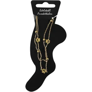 Fußkette ADELIA ́S "Damen Fußkettchen ¿ aus Edelstahl" Gr. 22, gold, Fußketten, Damen, Edelstahl, Fußkette
