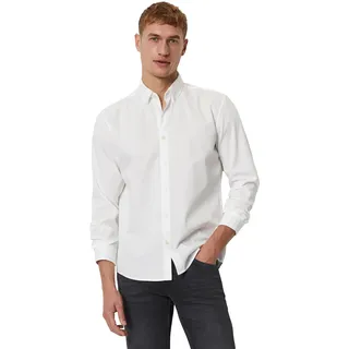 Marc O'Polo Langarmhemd regular fit aus Bio-Baumwolle, Button-down-Kragen, mit Struktur weiß
