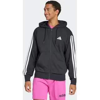 adidas Essentials 3-Streifen Kapuzenjacke Herren Schwarz/Weiß S