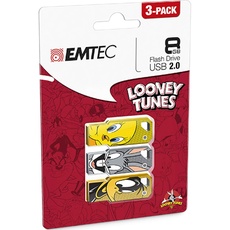 Emtec USB 2.0 Stick LT01 8 GB Looney Tunes, 3er-Set