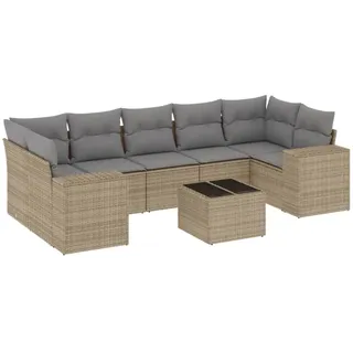 VidaXL 3222338, Hellgrau, Rattan, Gehärtetes Glas, 110 kg, Erwachsene & Kinder, 550 mm, 550 mm - Hellgrau