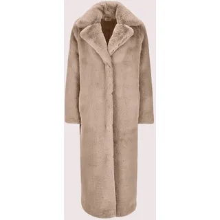 Langmantel MADELEINE "Mantel Langer Faux-Fur-Mantel für Damen", Damen, Gr. 34, beige, Obermaterial: 100% Polyester PES., Modern, normal, Mäntel Langmantel