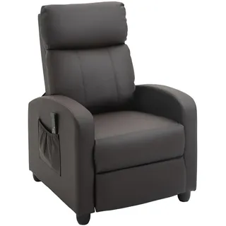 Homcom Massagesessel Kunstleder Schaumstoff Braun , Kunststoff , Füllung: Schaumstoff,Schaumstoff , 88x98x68 cm , Wohnzimmer, Sessel, Massagesessel