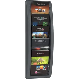 Paperflow Wandprospekthalter Kompakt anthrazit DIN A5 5 Fächer, 1 St.