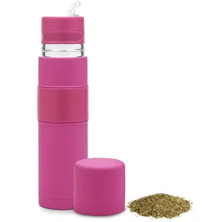 BALIBETOV - Neu - Edelstahl AutoMate - Thermobehälter, Mate Cup und Bombilla in Einem - Sie Müssen Nicht Jedes Mal Nachfüllen, Wenn Sie Trinken Möchten (Fuchsia)