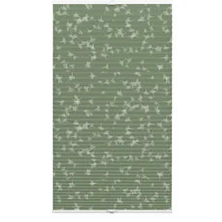 GARDINIA Plissee Dekor Ginkgo Jade Green 40 x 130 cm grün