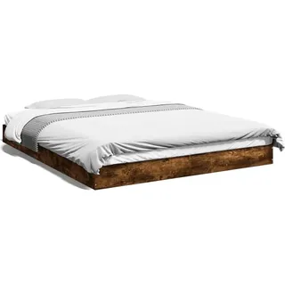 vidaXL Bettgestell ohne Matratze Räuchereiche 160x200 cm Holzwerkstoff - Braun