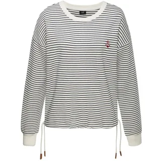 H.I.S. Sweatshirt Gestreift Marine/Offwhite 32/34