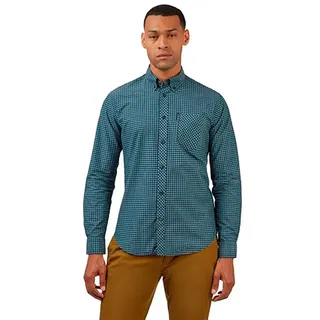 Ben Sherman Signature Gingham Langarmhemd - Blue 701 - S