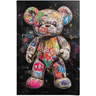 Reinders! Reinders Poster "Graffiti-Bär" Kinderzimmer - Mehrfarbig - 150 gr. Papier - Tiere - 61x91,5 cm, farbe bild(er): mehrfarbig