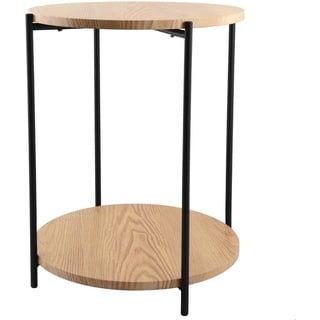 Day - Useful Everyday Beistelltisch, Wohnzimmertisch, Rundtisch, Blumenständer Skandinavisches Design Holz aus MDF mit PVC Rahmen Ø40xH50CM 731192, schwarz - Holz, ø40h50cm