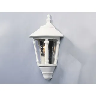 LED Außenwandleuchte, Wandlaterne Halbschale Landhausstil, Terrassenlampe Weiß - Weiß