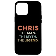 Hülle für iPhone 15 Pro Max Chris The Man The Myth The Legend Name Personalisierte Männer