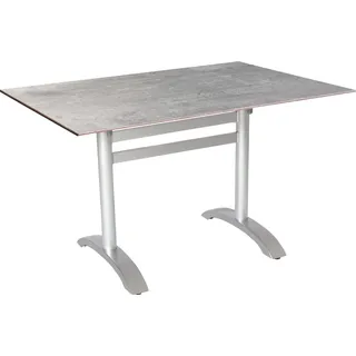 Acamp Klapptisch Rechteckig HPL Platin-Cemento 120 cm x 80 cm