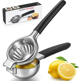 Sopito Zitronenpresse Edelstahl, Manuelle Zitronenpresse Edelstahl, Robustheit Zitruspresse Lemon Squeezer Citrus Juicer Press für Limonade, Cocktails, Bars, Spülmaschinenfest