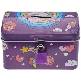 Toddmomy Einhorn Spardose Mit Schloss Und Schlüssel Metall Piggy Bank Für Kinder Jungen Mädchen 5.1"X3"X3.1" Kinderzimmer Deko Und Münz Aufbewahrung Geschenk