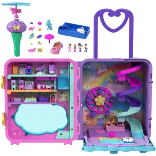 POLLY POCKET Puppenhaus Pollyville Urlaub im Rollkoffer lila HKV43