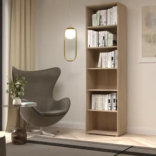 Forte TEMPRA2 Bücherregal 54 x 34,8 x 197,5 cm Sonoma Eiche