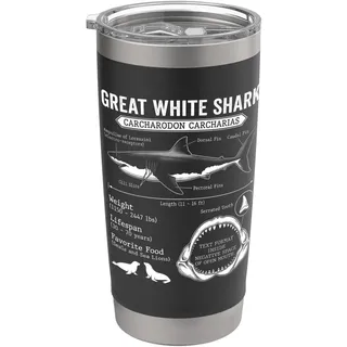 Great White Shark - Fun Spruch Strand Schwimmen Ozean Hai Doppelwandiger Edelstahl-Thermobecher