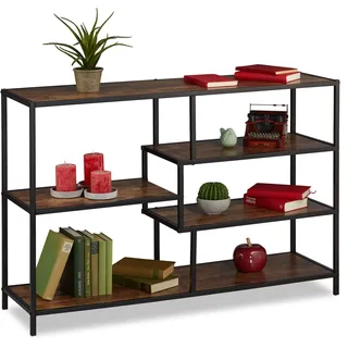 Relaxdays Standregal 115 x 79 x 33 cm Schwarz/Mehrfarbig
