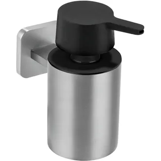 WENKO Turbo-Loc® Seifenspender ohne Bohren Mod. Porto matt, Wandmontage mit Klebepad, optional zum Schrauben, entnehmbarer Flüssigseifenspender, Halterung aus Edelstahl, für Bad oder Küche