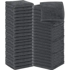 Utopia Towels - 60 Stück Seiftücher, 30x30 cm mit Aufhängeschlaufen, saugfähige Waschlappen zum Abwischen und Reinigen des Gesichts aus 100% Baumwolle (Grau)