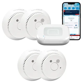 Homematic IP Starter Set Rauchwarnmelder Weiß 4 St.