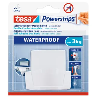 Tesa Powerstrips Waterproof Wave, weiß