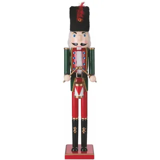 Weihnachtlicher Nussknacker-Soldat aus Holz, Höhe 80 cm, grün und rot, Santa's House