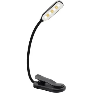 LED-Nachttischlampe mit USB-Ladefunktion und 3 Lichtstufen - Klemleuchte für das Bett - Schwarz