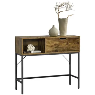 [en.casa] Tranemo Konsolentisch 92x30x80cm Dunkler Holzton