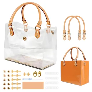 Orifesio Transparente Handtasche, Klar PVC DIY Tote Tasche Making Kit, Durchsichtige Tragetasche, DIY Taschen Set, Handgefertigte Geschenktüten Zubehör, Geschenktüten-Makeover, Transparent Bag Set, B