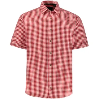 JP 1880 Herren große Größen Menswear L-8XL Halbarm-Trachtenhemd, Karo-Muster, Kentkragen, Brusttasche, Etwas körpernaher, Salsa 4XL 723283530-4XL