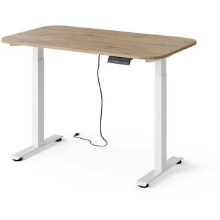 Vicco höhenverstellbarer elektrischer Schreibtisch Elevate Weiß/Artisan 120 x 70 cm 2 Motoren, Model 58657 - Weiß, Braun