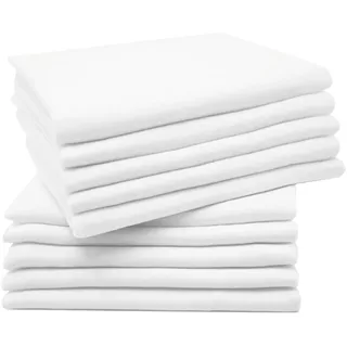 ZOLLNER 10er Set Musselin Spucktücher in 80x80 cm aus Baumwolle - hautfreundliche Mulltücher - besonders weich und extrem saugstark - waschbar bis 95°C - in weiß