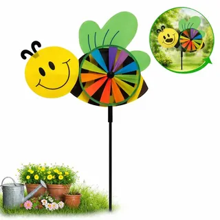 Gartenstecker mit Windmühle, 112 cm – Windspiel-Gartendekoration – Bewegliche Gartenwindmühle – Gartendekoration - Schwarz