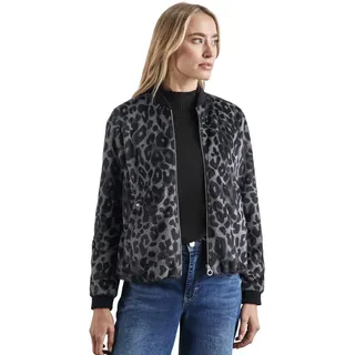 STREET ONE Damen A212378 Leo Fake Fur Bomber JKT, Echo Grey, 42