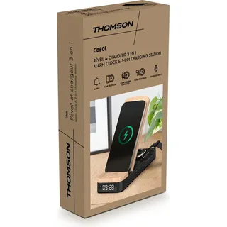 Thomson Wecker mit Ladestation C850I - Schwarz, Braun