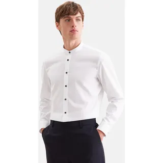 seidensticker Businesshemd "Schwarze Rose" Slim 1/1 Stehkragen Uni, weiß
