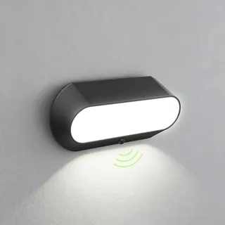 auralab Aussenlampe mit Bewegungsmelder Solar, 2000mAh Akku Solarlampen für Außen, Wasserdichte Solar Außenlampe mit Dämmerungssensor Kunststoff, Für Eingangsbereich, Vorgarten, Garage und Garten