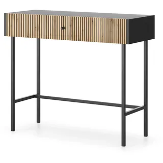 Selsey Schminktisch mit Schublade, Schwarz / Holzoptik Eiche, 93 cm - Schwarz