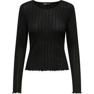Only Damen Einfarbiges Langarm Shirt Basic Rundhals Rollkanten Top Longsleeve Oberteil ONLCARLOTTA