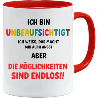 Tasse Geschenk Kollegen | Unbeaufsichtigt Spruch Tasse Lustig | Geschenk Abschied Kollegin Büro | Lustige Tasse Arbeit Frauen Männer