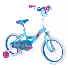 Huffy Disney Frozen Kinderfahrrad 16 Zoll Mädchenfahrrad mit Fahrradkorb - Anna und Elsa Kinderrad als Geschenk für Mädchen - himmelblau, 40,6 cm