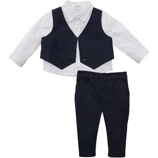 bonprix Anzugweste Set, 3er, Set aus Weste, Hemd und Hose, weiß, dunkelblau