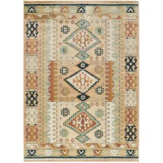 Atticgo Orientteppich Beige Antalia 135/195 cm , Textil , Grafikmuster , Rechteckig , 135x195 cm , Oeko-Tex® Standard 100 , antistatisch, leicht zusammenrollbar, rutschfeste Unterfläche , Teppiche und Böden, Teppiche, Vintageteppiche